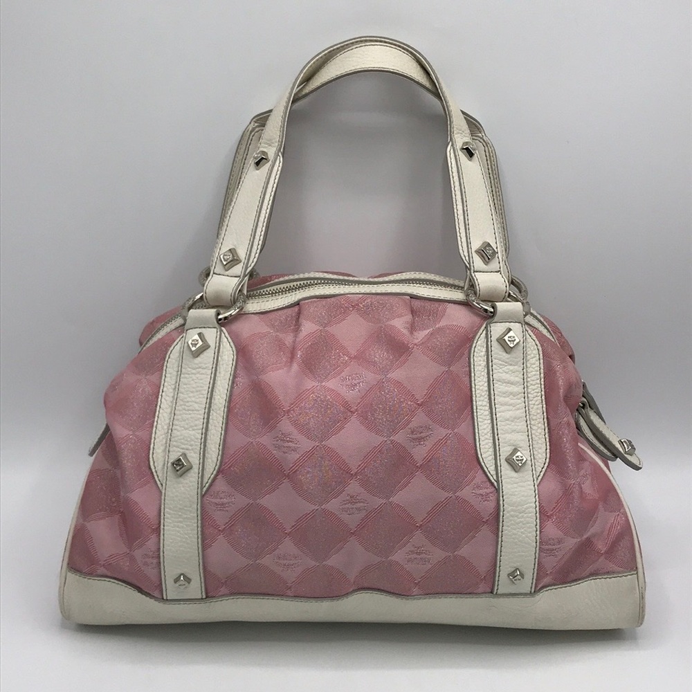 MCM Pink and Cream Shoulder Bag